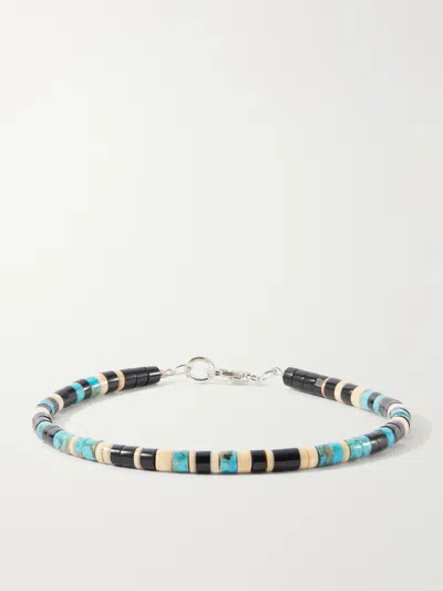 Peyote Bird Yellowstone Sterling Silver Multi-stone Bracelet In Blue