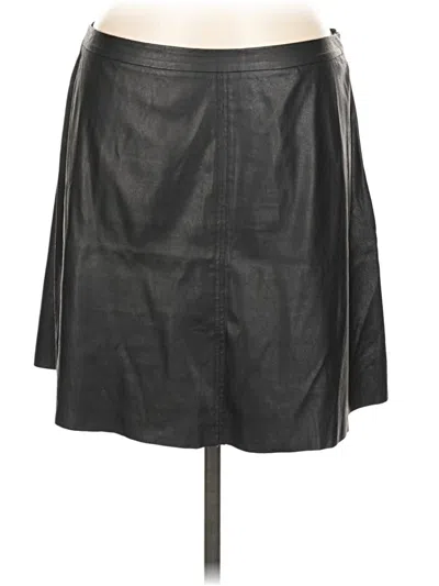 Pre-owned Peyton Jensen Faux Leather Skirt In Black