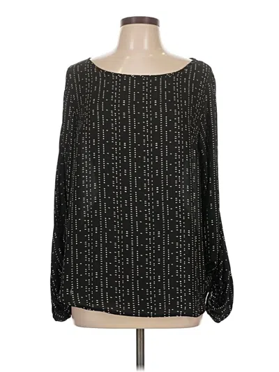Pre-owned Peyton Jensen Long Sleeve Blouse In Black