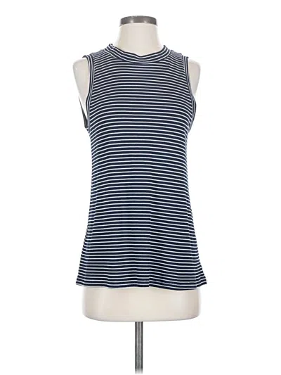Pre-owned Peyton Jensen Sleeveless Top Blue Halter Neckline Tops