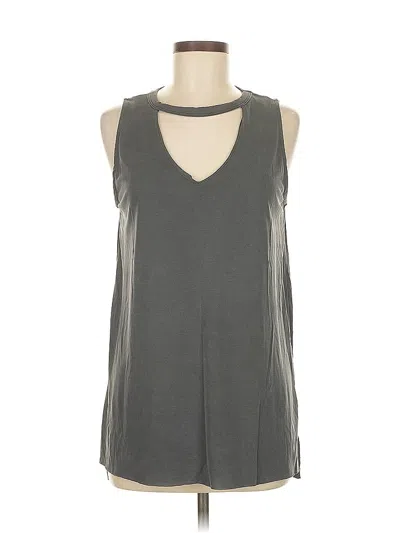 Pre-owned Peyton Jensen Sleeveless Top Gray Keyhole Neckline Tops