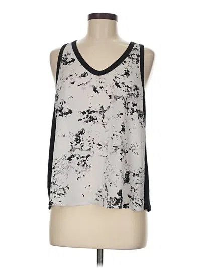 Pre-owned Peyton Jensen Sleeveless Top Silver Scoop Neck Tops