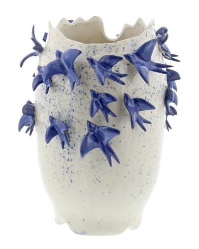 Peyton Lane 12in Ceramic Vase In White