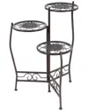 Peyton Lane 3-tier Floral Plant Stand In Brown
