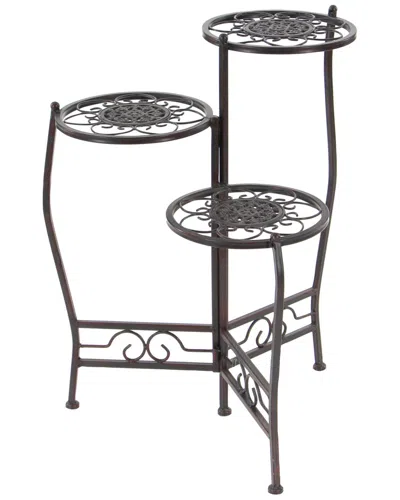 Peyton Lane 3-tier Floral Plant Stand In Brown