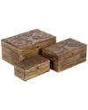 Peyton Lane 30952 Brown Mango Wood Floral Handmade Decorative