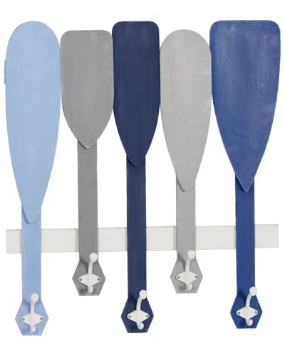 Peyton Lane 5-hook Wood Coastal Wall Hook In Blue