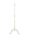 Peyton Lane 8-hanger Coat Rack With Scrolled Feet & Leaf Carvings In White