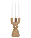 Peyton Lane Abstract Brown Resin Antique Style Totem Candelabra In Brown
