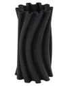 Peyton Lane Abstract Ceramic Curvy Ribbed Decorative Vase In Black