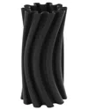 Peyton Lane Abstract Ceramic Curvy Ribbed Decorative Vase In Black