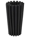 Peyton Lane Abstract Ceramic Dimensional Ribbed Decorative Vase In Black