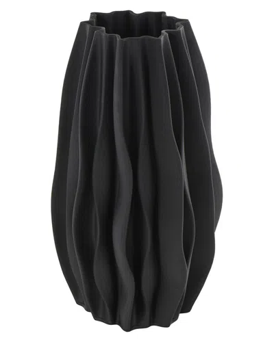 Peyton Lane Abstract Ceramic Dimensional Wavy Ribbed Decorative Vase