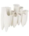 Peyton Lane Abstract Ceramic Floral Inspired 10 Openings Decorative Vase In White