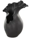 Peyton Lane Abstract Ceramic Floral Inspired Decorative Vase In Black