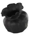 Peyton Lane Abstract Ceramic Floral Inspired Decorative Vase In Black