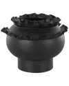 Peyton Lane Abstract Ceramic Floral Inspired Decorative Vase In Black