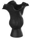 Peyton Lane Abstract Ceramic Floral Inspired Decorative Vase In Black