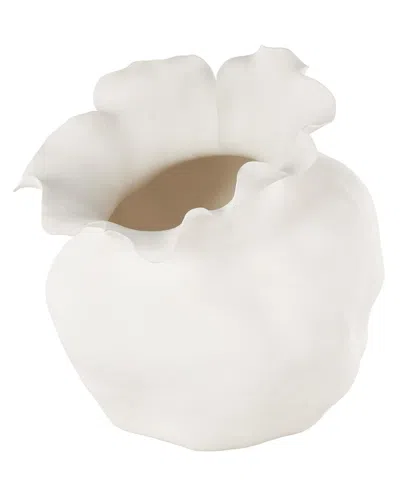 Peyton Lane Abstract Ceramic Floral Inspired Decorative Vase In White