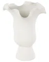 Peyton Lane Abstract Ceramic Floral Inspired Decorative Vase In White