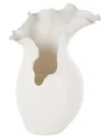 Peyton Lane Abstract Ceramic Floral Inspired Decorative Vase In White
