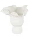 Peyton Lane Abstract Ceramic Floral Inspired Decorative Vase In White