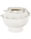 Peyton Lane Abstract Ceramic Floral Inspired Decorative Vase In White
