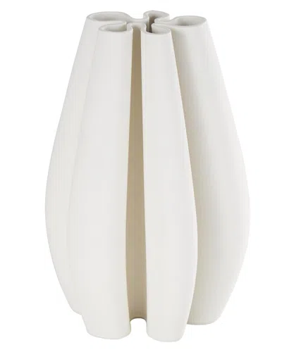 PEYTON LANE PEYTON LANE ABSTRACT CERAMIC RIBBED DIMENSIONAL CONCAVED DECORATIVE VASE