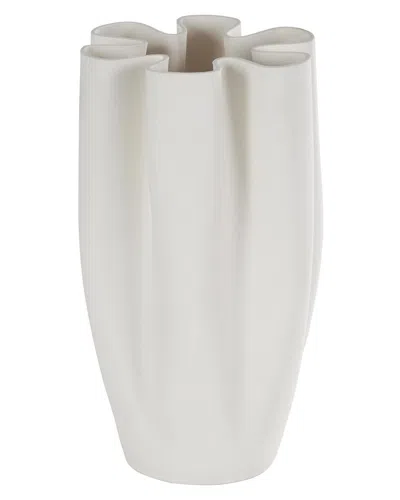 PEYTON LANE PEYTON LANE ABSTRACT CERAMIC RIBBED DIMENSIONAL FOLDED DECORATIVE VASE