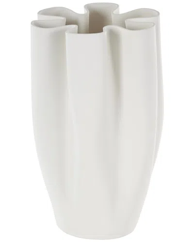 PEYTON LANE PEYTON LANE ABSTRACT CERAMIC RIBBED DIMENSIONAL FOLDED DECORATIVE VASE
