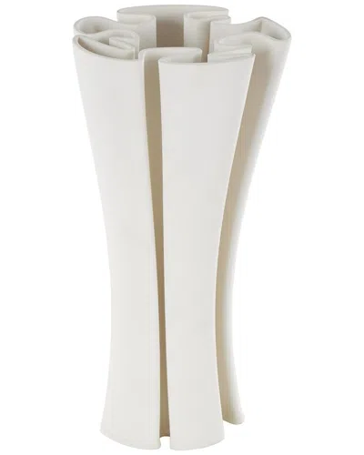 PEYTON LANE PEYTON LANE ABSTRACT CERAMIC RIBBED DIMENSIONAL FOLDED DECORATIVE VASE