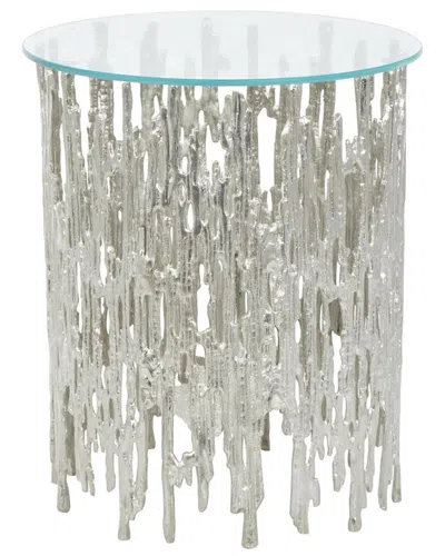Peyton Lane Abstract Cutout Accent Table With Glass Tabletop In Transparent