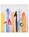 Peyton Lane Abstract Multi Colored Canvas Paint Stroke Decorative Wall Art With White Frame In Multi