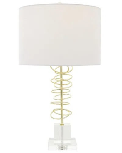 Peyton Lane Abstract Overlapping Ring Accent Lamp With Square Base In White