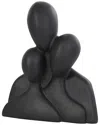 Peyton Lane Abstract Polystone Nesting Family 3 Head Sculpture In Black