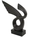 Peyton Lane Abstract Porcelain Wing Sculpture With Base In Black