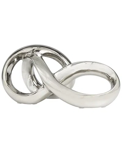 PEYTON LANE PEYTON LANE ABSTRACT SILVER CERAMIC INFINITY LOOP SCULPTURE