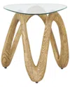 Peyton Lane Abstract Wavy Accent Table With Glass Tabletop