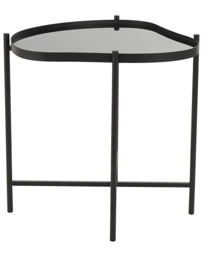 Peyton Lane Abstract Wavy Accent Table With X-shaped Base In Black