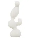 Peyton Lane Abstract White Polystone Curved Shaped Sculpture With Speckled  Texturing In White