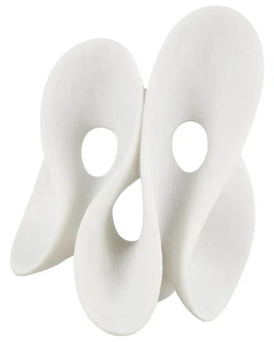 Peyton Lane Abstract White Polystone Wavy Shaped Sculpture