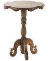 Peyton Lane Accent Table With Scrolled Legs & Cutout Tabletop