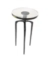 Peyton Lane Accent Table With Textured Glass Tabletop In Black
