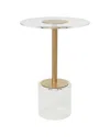 Peyton Lane Acrylic Accent Table With Elevated Base & Stand In White