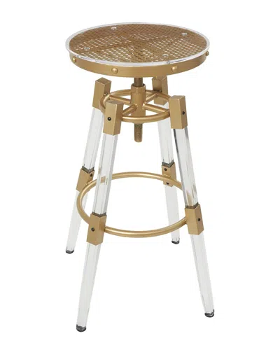 Peyton Lane Acrylic Bar Stool With Mesh Inspired Seat In Brown