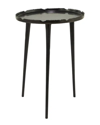 Peyton Lane Aluminum Accent Table With Tray Top In Black