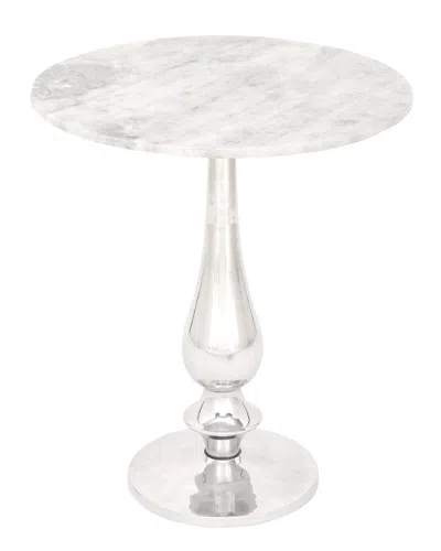 Peyton Lane Aluminum Marble Accent Table In Transparent
