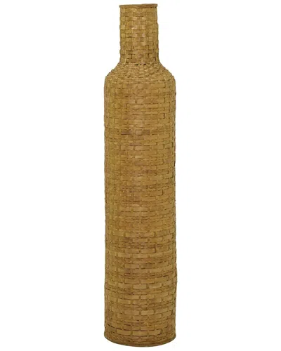 Peyton Lane Bamboo Tall Woven Floor Vase In Brown