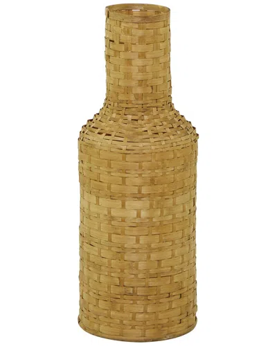 Peyton Lane Bamboo Tall Woven Floor Vase In Brown