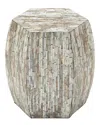 Peyton Lane Barrel-shaped Shell Side Table In Multi